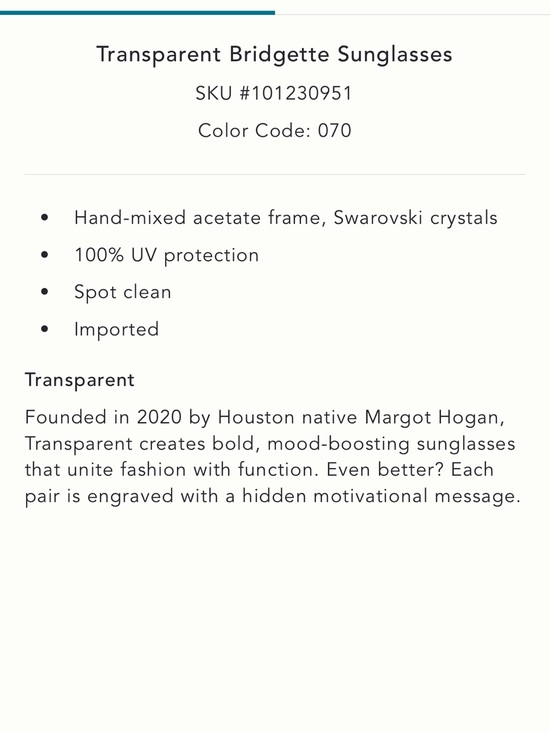 Transparent Brigette Sunglasses main image 10